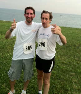 Bill Rodgers and I after running together at the the Invest in Others 5K, Chicago, IL